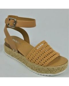 17203 - WOMENS CASUAL ANKLE STRAP ESPADRILLE PLATFORM