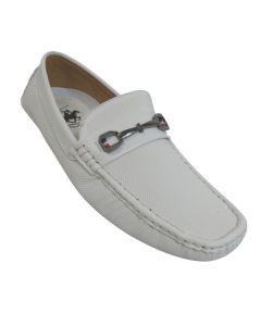 18015 MEN'S LEATHER LOAFER WITH METAL DETAIL