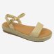 12598 LADIES LOW WEDGE WITH PLAITED SOLE AND TOE STRAP