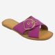 12637 - WOMENS CASUAL SLIP ON SANDAL WITH BUCKLE ORNAMENT