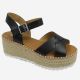 12638 LADIES WEDGE WITH STRAW BRAIDED SOLE CROSS TOE STRAP