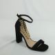 13044 CITY CLASSIFIED SUEDE HEEL WITH ANKLE STRAP GOLD CHAIN