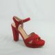 13045 LADIES SUEDE THICK HEEL WITH CROSS TOE STRAP