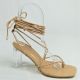 13124 LADIES LOW CLEAR HEEL WITH KNEE LENGTH TIE STRAP
