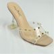 13404 LADIES CLEAR HEEL MULE WITH STUDDED BAND