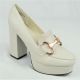 13406 LADIES PLATFORM THICK HEEL WITH GOLD LATCH