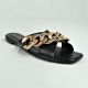 13411 BAMBOO CROSS BAND SANDAL WITH GOLD CHAIN