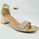 13599 LADIES LOW BLOCK HEEL WITH RHINESTONE TOE STRAP