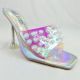 13654 LADIES IRIDESCENT MULE WITH CRYSTAL SPIKE