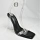 13662 LADIES CLEAR HEEL AND STRAP SANDAL
