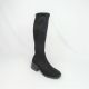 14242- Black suede square toed knee high boot