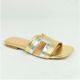 SODA WOMENS CASUAL FLAT METALIC SANAL SLIDE