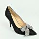 15575  SUEDE POINTED TOE DRESS PUMP WITH BOW