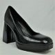 16194-LADIES PLATFORM BLOCK HEEL WITH PATENT LEATHER FINISH