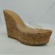 16196-LADIES CORK WEDGE HEEL WITH TRANSPARENT BAND