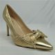 16200-LADIES POINTED TOE LOW PUMP WITH METALIC FINISH