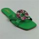 16234-LADIES FLAT SLIPPERS WITH MULTI COLOR BROOCH