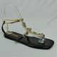 16237-LADIES OVAL STONE SLIPPERS WITH GOLD CHAIN ANKLE LATCH