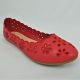 16672 Womens scalloped edge flats with flower cutouts