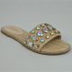 16718 Womens open toe dress slide with jewel detail