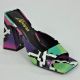 16720 Womens square toe dress sandal slide in heal