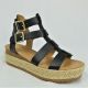 17211 - WOMENS CASUAL ESPADRILLE DOUBLE BUCKLE GLADIATOR SANDAL