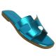 17992 WOMEN'S FLAT METALLIC SLIDE SANDAL