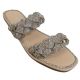 18028 WOMEN'S FLAT SANDAL WITH RHINESTONE DETAIL