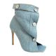 19202 WOMEN'S DENIM STILETTO BOOTIE WITH BUTTON DETAIL