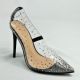 7318 LADIES CLEAR STUDDED STICK MOUTH PUMPS