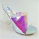 8176 LADIES IRIDESCENT CLEAR HEEL MULE