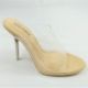 8460 LADIES LOW HEEL SUEDE SOLE CLEAR TOP MULE